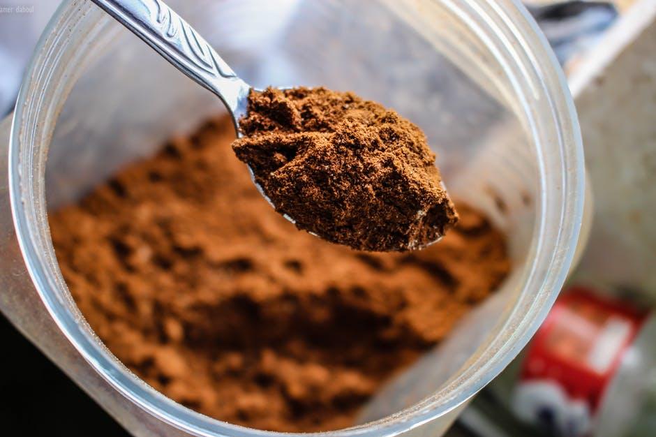 a pot of cacao powder